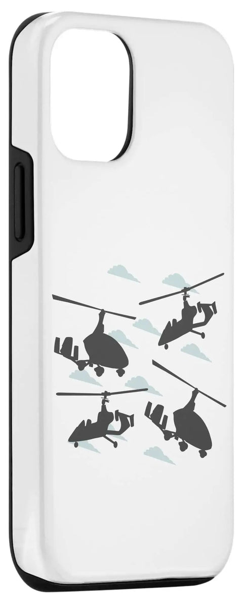 Case For iPhone 12 And 12 Pro Gyrocopter Model Silhouette Design For Autogyro Pilots And Aviation Fans Durable Two Part Protective Case