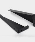 Pack Of Two Heavy Duty Wall Mount Shelf Brackets 21.7 Inch Black Steel L Shaped Floating Supports With Included Hardware.