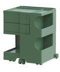 Top Notch Abs Utility Storage Cart With Slick 360 Degree Rollers Dark Green Rolling Organizer with drawers for bedroom office use.