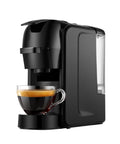 Compact Capsule Coffee Machine With Built In Grinder And Steam Wand For Home Or Office Auto Brew Easy To Use, side view.