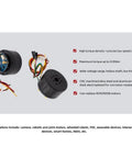 Beefy BLDC Motor With Hollow Shaft External Rotor For Robots And Gimbals, 12V To 36V, 0.35Nm Peak Torque, 4015 Size, AS5600 Encoder