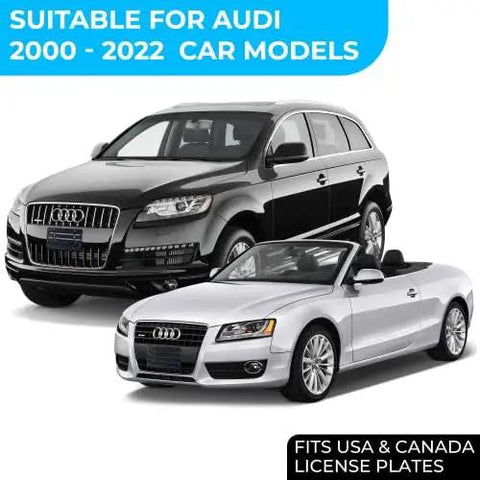 Audi Front Bumper License Plate Bracket With 6 Unique Screws And Wrench Kit For 2000 To 2025 Audi Models No Drilling Tow Hook Mount Plate Holder