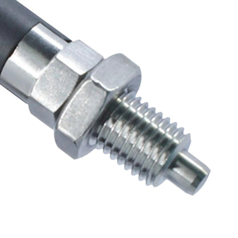 Close-up of Lock Tight Self Locking Knob Plunger With Fine Thread Adjustment For Precision Positioning Rock Solid Steel Indexing Pin Bolt No Play Industrial Hardware M16