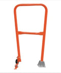 Hella Tough Dock Swing Gate In Vivid Orange With Sweet Smooth Operation For Secure Warehouse Access And Reliable Storage Setup Featuring A Badass Steel Frame.