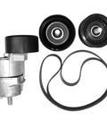 Heavy Duty Belt Tensioner And Idler Pulley Kit With 6PK2125 V-Ribbed Serpentine Belt, black pulley set