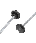 Two Pack 5/16-18 Star Knobs With 3.7 Inch Threaded Stud Plastic Male Clamping Knobs For Hand Tightening Replacement On Industrial Furniture Tools Jigs And Clamps Black Heavy Duty Grip