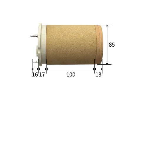 Heavy Duty Ceramic Heating Core For Hot Air Blowers, cylindrical shape, dimensions 100mm height, 85mm width, designed for industrial use.