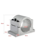 Heavy Duty CNC Milling Spindle With ER25 Collet And 7.5KW VFD Drive 125mm Clamp Solid Water Cooled Motor For 380V Routing side view
