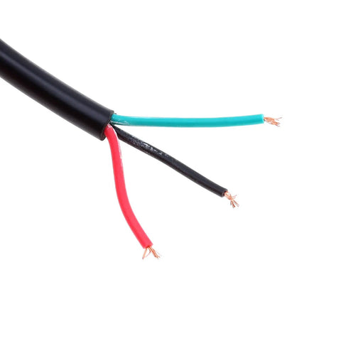 Close-up of harness wires from One Eighth NPT Oil Fuel Pressure Sensor Transducer 0 To 100 Psi, showing three exposed wire ends