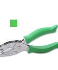 Two Pack Grab-and-Go Handheld Circle Hole Puncher Set 1/4 And 1/8 Inch For Craft Paper And DIY Projects, metal puncher with green grips.