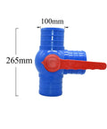 Heavy Duty Water Hose Connector Tee Splitter With Ball Valve For Irrigation 100mm Quick Connect Straight Fittings Red Finish