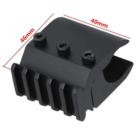 Barrel Clamp Picatinny Rail Mount For 20mm Weaver Bases Designed For Flashlight And Laser Sight Attachments, top view