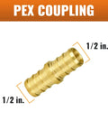 12 Pack 1/2 Inch PEX Couplings No Lead Brass Fittings NSF UPC Certified Crimp Connectors For Plumbing Durable Corrosion Resistant