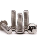 Heavy Duty Stainless Steel 10-32 x 3/4 Inch Phillips Pan Head Machine Screws Full Thread UNF 304/18-8 Bright Finish 50 Pack