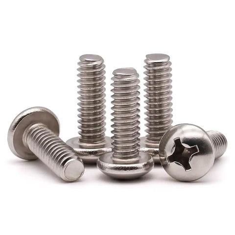 Heavy Duty Stainless Steel 10-32 x 3/4 Inch Phillips Pan Head Machine Screws Full Thread UNF 304/18-8 Bright Finish 50 Pack