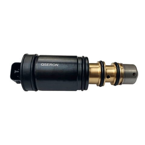 Mercedes Benz AC Compressor Control Solenoid Valve Replacement For Denso 6SEU12C 7SEU17 shown in black and brass
