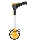 Distance Measuring Walking Wheel Digital Counting Device Foldable for, showing sturdy yellow wheel and ergonomic handle.