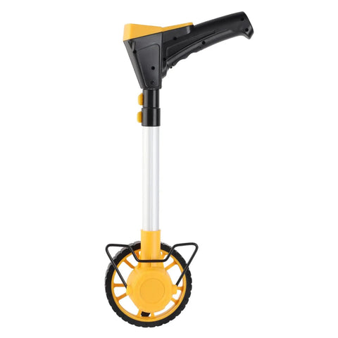 Distance Measuring Walking Wheel Digital Counting Device Foldable for, showing sturdy yellow wheel and ergonomic handle.