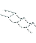 Window Well Escape Ladder For Metal Wells Hang On Lip Mount No Fuss Easy Six Bolt Assembly Maintenance Free Tempered Aluminum Supports Up To 300 Lb Quick Basement Exit Meets Local Codes For Four To Five Foot Wells, angled view