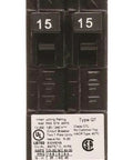 Q2020NC Two Single Pole 120 Volt Non Current Limiting Circuit Breaker 20 Amp Black For QT Style Plug In Panels Space Saving Design And Easy Install In Residential Load Centers. Black Siemens Type QT dual 15A plug-in circuit breaker