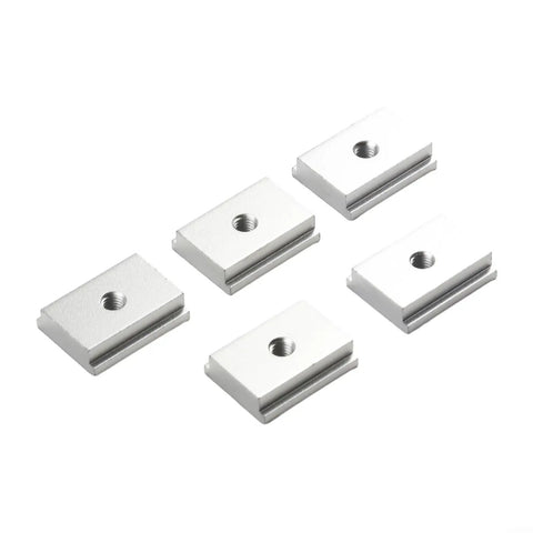 Five Pack M6 M8 T Track Slider Aluminum Alloy T Slot Nut for 30 and 45 Type Tracks Smooth Sliding Woodworking Fixtures Silver