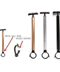 Adjustable Handlebar Armrest And Extend Rod For 6.5 7 And 10 Inch Electric Scooters Flexible Two Wheel Balancing Scooter Handle Upgrade For Safe Easy Riding Suitable For Adults And Kids in gold, silver, and black with buckle bayonet detail.