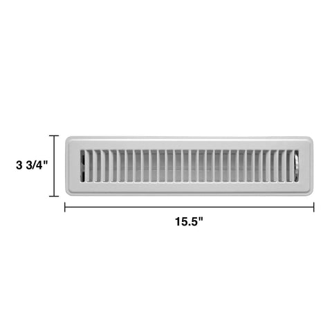 Heavy Duty Floor Register for 2x14 Duct Openings With Walk On Steel Construction and Adjustable Air Supply Lever, dimensions shown