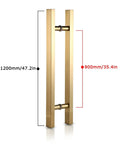 Heavy Duty Stainless Steel Door Pull Handle Set For Glass And Wood Doors 25x38mm Square Tube Brushed Finish Ultra Durable