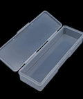 4 Piece Clear Plastic Nail Tool Box Set For Nail And Pedicure Supplies Neat Little Personal Storage Organizer Case open
