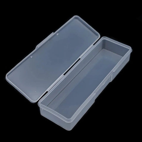 4 Piece Clear Plastic Nail Tool Box Set For Nail And Pedicure Supplies Neat Little Personal Storage Organizer Case open