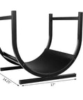 Indoor Firewood Rack And Log Holder For Fireside, Sturdy Steel Construction With Powder Coating, Large Capacity, Dimensions Shown