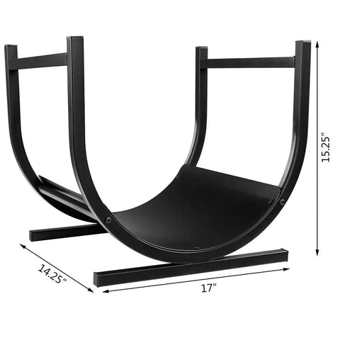 Indoor Firewood Rack And Log Holder For Fireside, Sturdy Steel Construction With Powder Coating, Large Capacity, Dimensions Shown