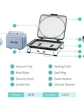 Pro Grade 3D Vacuum Sublimation Tray and Pump Set for 25 L Sublimation Oven, 80 W Kit with labeled tray and pump components