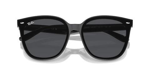 Dope Square Frame Sunglasses With Black Frames And Dark Grey Lenses, 66mm UV Protection, Metal Front Rivets, Everyday Unisex Shades Built To Last, Model RB4423D