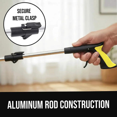 Heavy Duty Rubber Lined Claw Grabber Reacher Tool, 2 Pack, Ergonomic Anti Slip for Seniors, 360 Degree Rotating Head, Foldable Trash Picker, Handicap Helper, Yellow