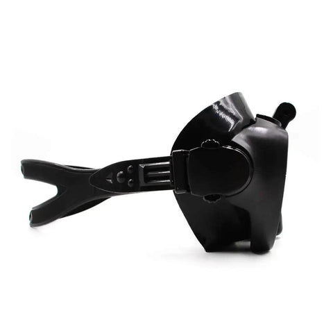 Side view of black Swim Goggles For Action Cameras Dive Glasses For GoPro Max And Hero Series Insta360 X5 X4 X3 Ace Pro 2