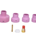 Gas Lens Welding Consumables Kit With Ceramic Nozzles And Mouth Pro Grade Heavy Duty Industrial Grade Welding Accessories Sets In 12 14 16 24 Sizes