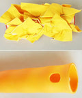 Heavy Duty 7 Inch Texture Paint Roller With Non Woven Pattern Grip For Wall Embossing showing yellow fabric and orange handle.