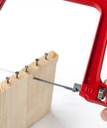 Heavy Duty Frame Coping Saw With Five Interchangeable Blades For Cutting Wood Metal Plastic rods used on wood with nails.