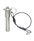 Heavy Duty Stainless Steel Quick Release Pin 10mm Press Lock Button Fastener Tool with keyring for easy handling.