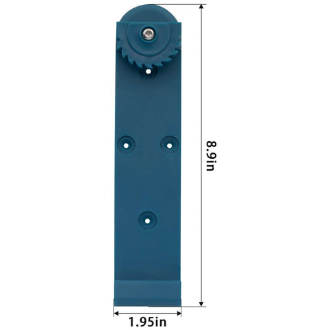 Solid And Slick Wood Track Rack System For Your Guide Rails With Easy Cam Lock Mount in blue, 8.9in tall, durable polymer design.