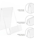 Crystal Clear L Shaped Bookends For Desk And Shelf Organization See Through Acrylic Supports with polished edges and durable acrylic