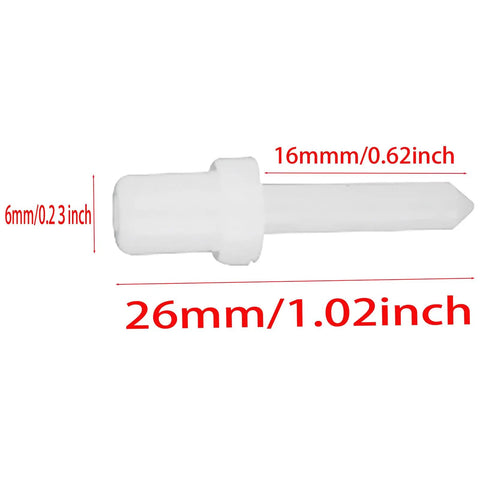 Slick White Shutter Repair Pins 30 Piece For Plantation Shutters Badass Louver Replacement Hardware 26mm POM pin detail.