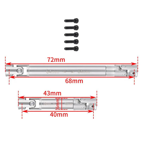 Two Pack Stainless Steel Center Driveshafts For Axial SCX24 Gladiator 1 24 RC Crawler Upgrade Parts CNC Hardened Construction