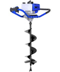 Gas Powered Post Hole Digger With 52cc 2.4 HP Two Stroke Engine, 30 Inch Long 8 Inch Diameter Manganese Steel Auger Bit, Heavy Duty Earth Auger