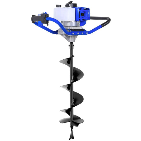 Gas Powered Post Hole Digger With 52cc 2.4 HP Two Stroke Engine, 30 Inch Long 8 Inch Diameter Manganese Steel Auger Bit, Heavy Duty Earth Auger