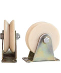 Heavy Duty 2 Inch Nylon V Groove Caster Wheel With Carbon Steel Ball Bearing For Rolling Gates, side and front view.