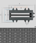 Hardened Steel Two Way Cross Slide Vise With Precise Laser Readout And Chunky Powder Coated Cast Iron For Drill Press Bench Mods And Cnc Milling Top Shelf Six Inch Jaw Rig dimensions chart with measurements.