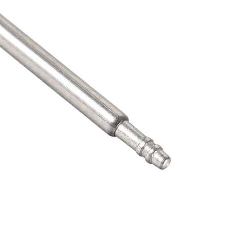 Heavy Duty 18mm Watch Spring Bar Pins Made From Rust Proof 316 Stainless Steel close-up view showing flanged tip.