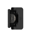 Heavy Duty Steel Cabinet Hinges Matte Black For Face Frame Doors Half Inch Overlay side view showing hinge assembly and smooth design.